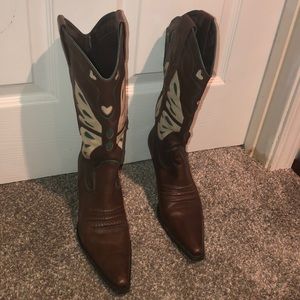 Turquoise Butterfly Cowboy Boots